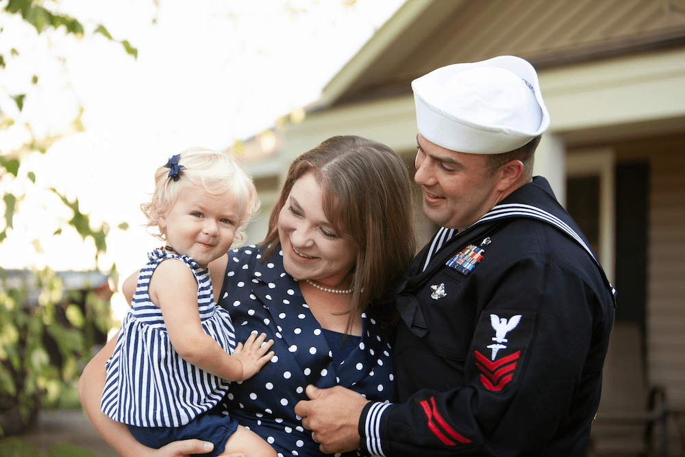 Military couple with child